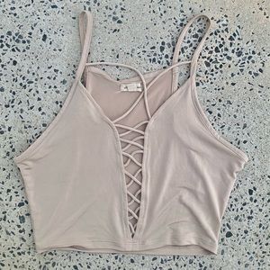 Urban Outfitters Beige Strappy Crop Top 4.99 SHIP!